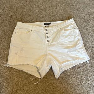 Torrid White Distressed Jean Shorts Size 22